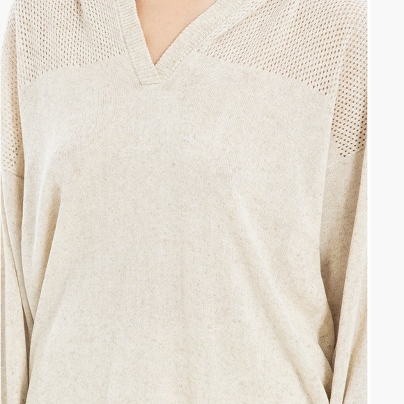 Max Studio Cream V-Neck Sweatshirt - Picture 3 of 6